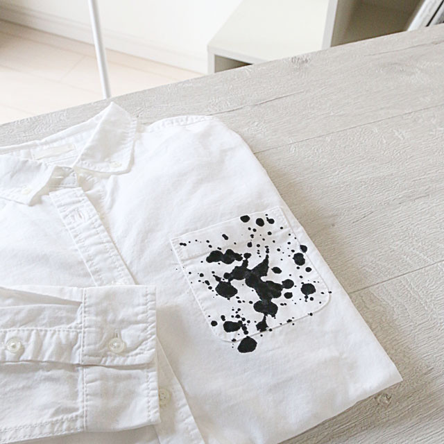 GU白シャツを墨でアレンジ！ リメイクで差をつける春の服