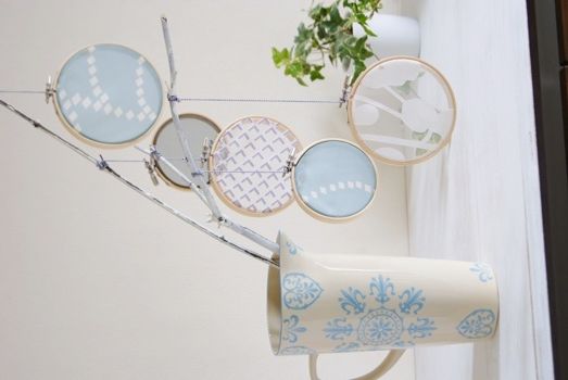 刺繍枠でつるし飾り