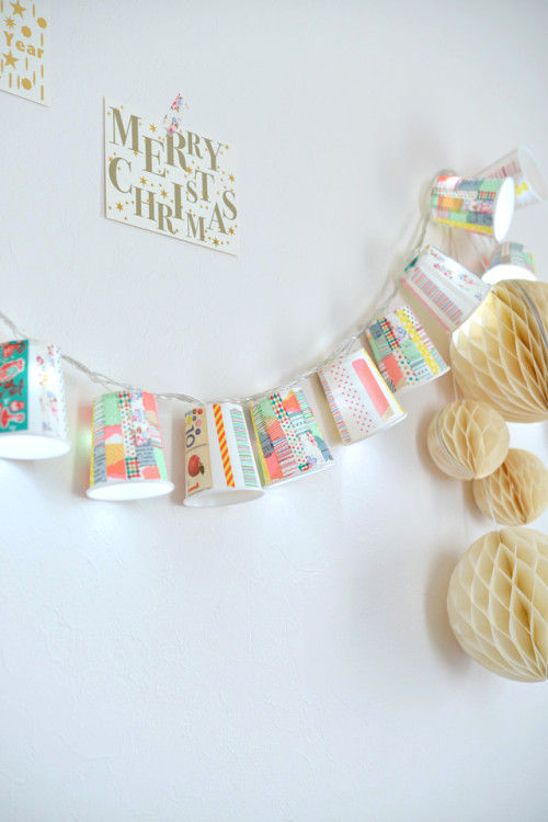 紙コップとマステで♪　手づくりイルミネーションガーランド