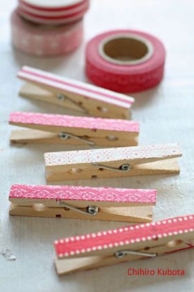 マスキングテープを洗濯バサミに