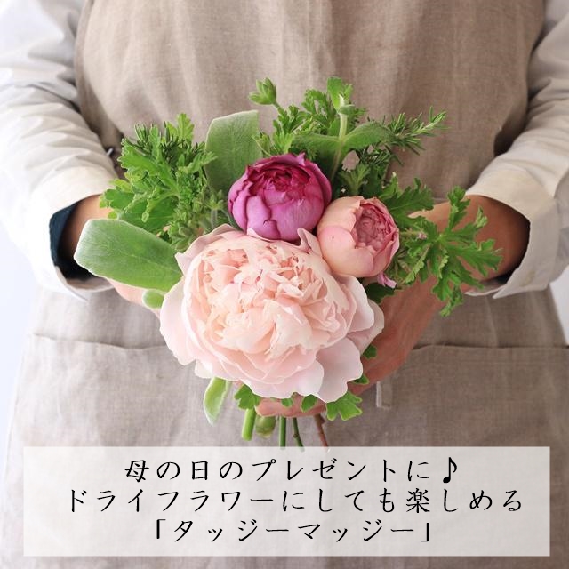 母の日のプレゼントに♪ ドライフラワーにしても楽しめる「タッジーマッジー」