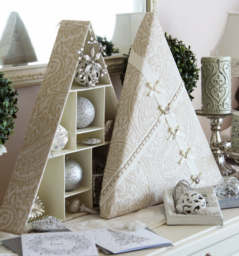 カルトナージュで作るオーナメントを収納できるクリスマスツリーボックス