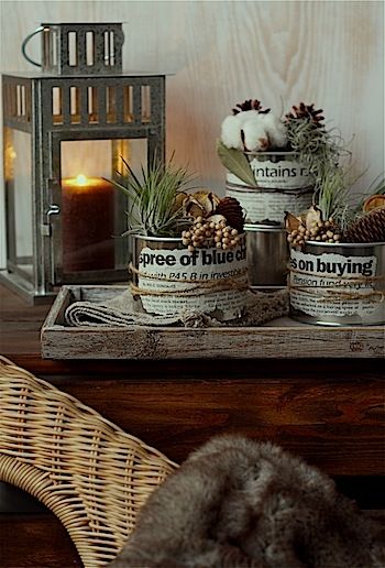 空き缶と英字新聞で簡単★グリーンベース