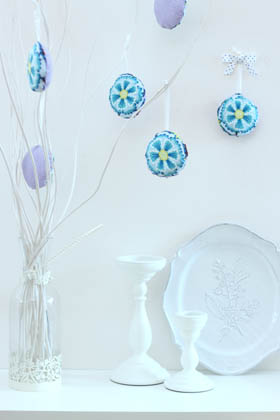 花柄布でつくるぷっくりオーナメント