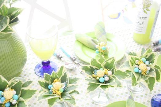 葉っぱが主役！緑を楽しむテーブルアレンジ