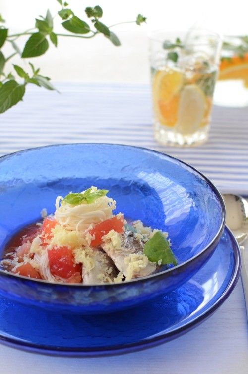 鯖の水煮缶を使って、お手軽イタリアンそうめん